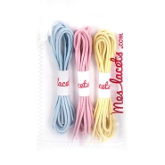 Coffret pastel lacets ronds et fins 75 cm