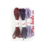 Coffret lilas lacets ronds et fins 180 cm