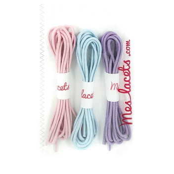 Coffret marshmallow lacets ronds et fins 60 cm