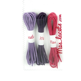 Coffret Paulette lacets ronds et fins 90 cm